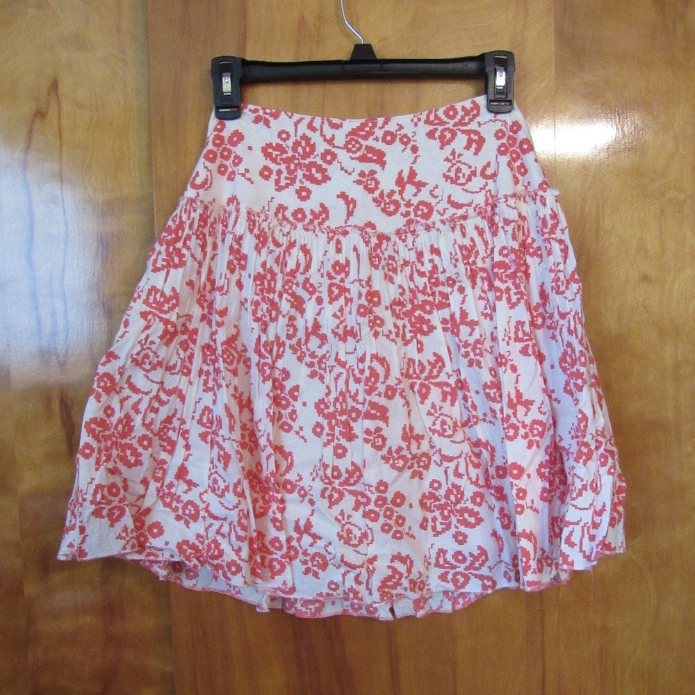 GAP gathered cotton print skirt